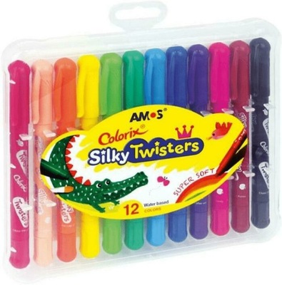 Kredki Silky Twisters 12 kolorów Amos
