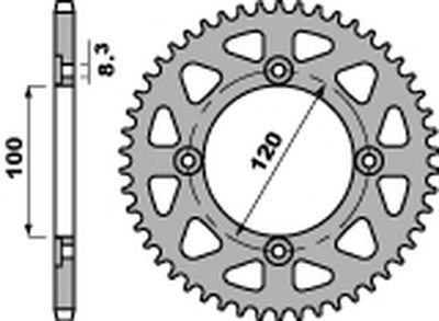 PBR ЗУБЧАТКА ЗАДНЯ 4453 50 F BETA 50RR 05-09 (ŁAŃC. 420)