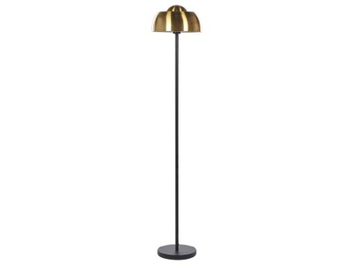 Lampa stojąca metalowa złota z czarnym