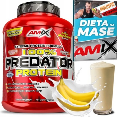 BIAŁKO NA MASĘ BULK - Amix Predator 2kg - Bananowe