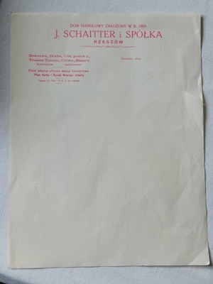 DOKUMENT PAPIER FIRMOWY SCHAITTER RZESZÓW