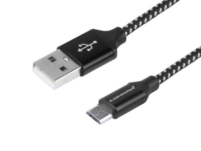 CABLE DO LADOWANIA I SYNCHRONIZACJI, 300 CM, W OPLOCIE Z MIKROFIBRY, USB >  