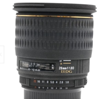 Obiektyw szerokokątny Sigma 28mm 1,8 EX DG Makro Nikon F