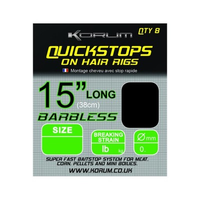 Korum Hair Rigs Quickstops r.14 0.205mm 38cm gotowe przypony