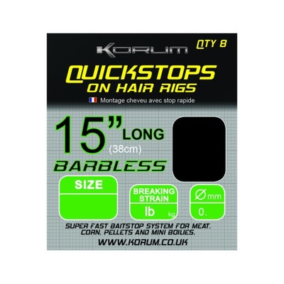 Korum Hair Rigs Quickstops r.16 0.185mm 38cm gotowe przypony