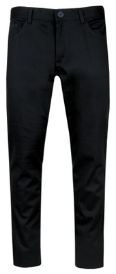 Czarne spodnie garniturowe z przeszyciami -110/182