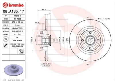 DISCO DE FRENADO BEARING DISC LINE 08.A135.17  