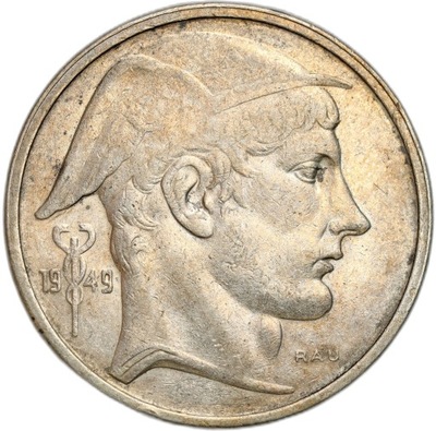 Belgia. Baldwin I (1948 - 1993). 50 franków 1949 - SREBRO