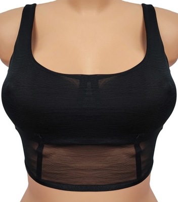 NOWY TEZENIS top czarny braletka biustonosz L