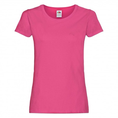 Tshirt damski koszulka FRUIT of LOOM Fuchsia L