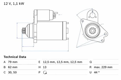 СТАРТЕР 0 986 029 110 BOSCH