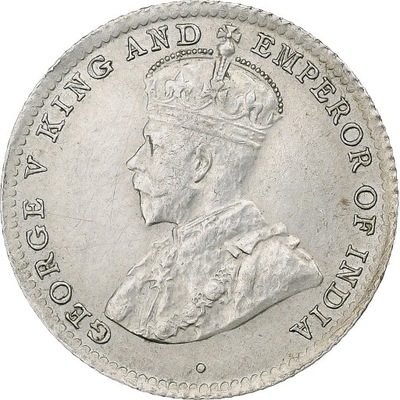 Cejlon, George V, 10 Cents, 1912, London, Srebro,