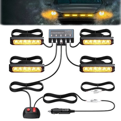 4szt лампы предупредительные stroboskopowa лампа led оранжевая pomoc эвакуатор фото №1