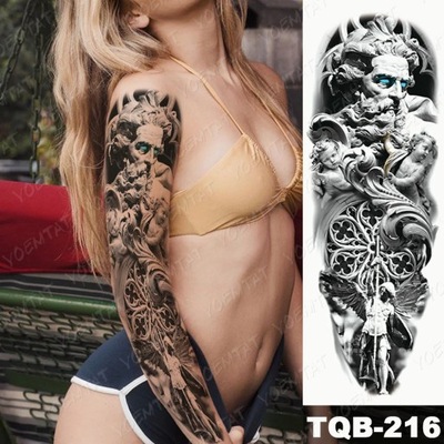 Full Large Arm Sleeve Tattoo Viking Waterproof Temporary Tatto Sticker