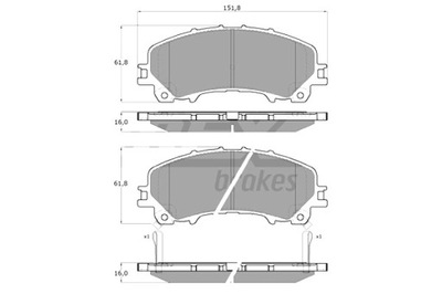 TOMEX BRAKES ZAPATAS DE FRENADO INFINITI Q50 13- PARTE DELANTERA  