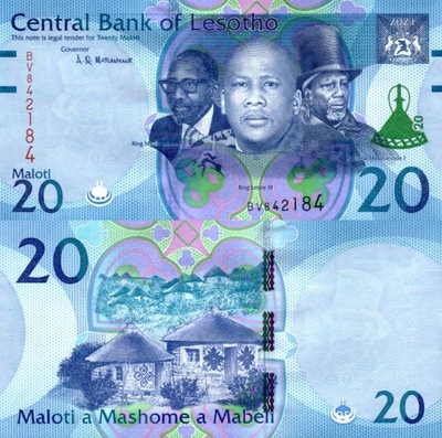 # LESOTHO - 20 MALOTI - 2021 - P-NEW - UNC