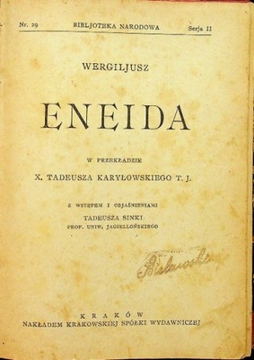 Wergiljusz Eneida 1924 r.