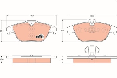 ZAPATAS DE FRENADO DB PARTE TRASERA W204 07-/X204 SOPORTE ALUMINIO GDB1738  