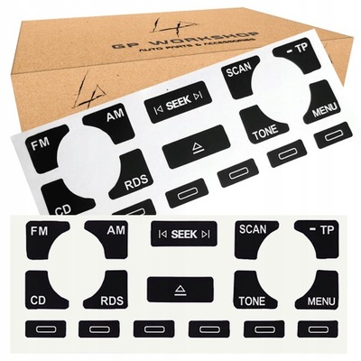 Наклейки набір ремонтний кнопки панель радіо audi a4 b6 b7 a6 a2 a3 фото №1