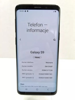 TELEFON SAMSUNG GALAXY S9 SM-G960F 4/64GB