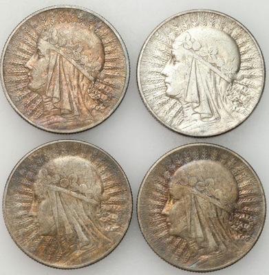II RP. 5 złotych 1932-1934 Głowa Kobiety – 4 szt