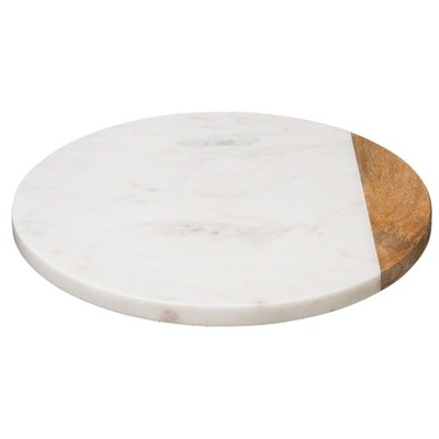 Marmurowa deska taca obrotowa białą marmurowa 30 cm Marble patera WADA