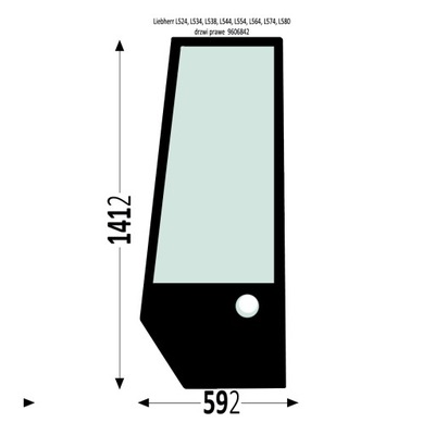 VENTANAS DE PUERTA LATERAL DERECHA LIEBHERR L524 L534 L538 L544 L554 L564 L574 L580  