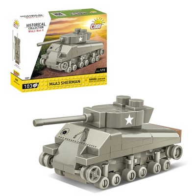 KLOCKI COBI 3089 Czołg M4A3 Sherman HC WW2 103 El.