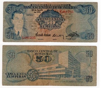 HONDURAS 1991 50 LEMPIRAS
