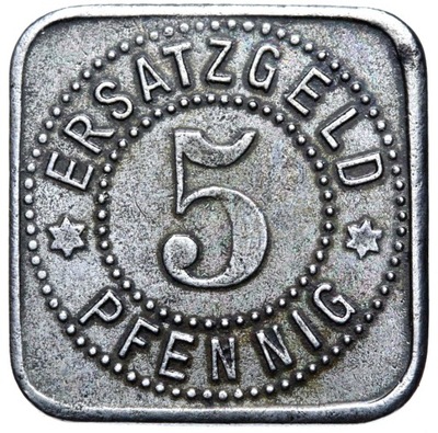 + Neusalz Nowa Sól - NOTGELD 5 Pfennig 1918 ŻELAZO