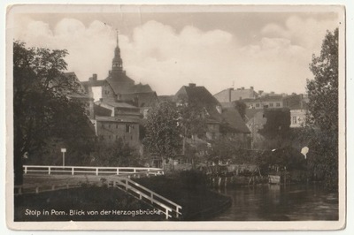 SŁUPSK. Stolp i. Pom. Blick von der Herzogsbrücke