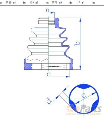 PROTECCIÓN DE GOMA DE MUÑÓN DE DIRECCIÓN INTERIOR J2881000  