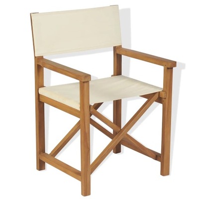 Składane krzesło reżyserskie, lite drewno tekowe