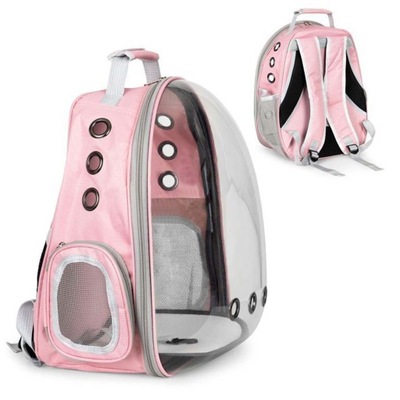 Transporter dla Psa Kota Torba Podróżna Plecak z Otworami Różowy