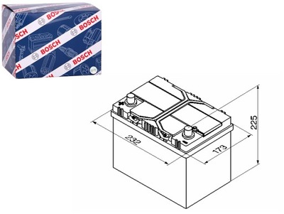 АКУМУЛЯТОР BOSCH 12V 60AH 540A S4 L + 1 232X173X225 B00 ПУСКОВИЙ