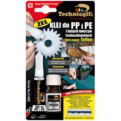 TECHNICQLL KLEJ DO PLASTIKÓW PP PE PTFE ŻEL C-086