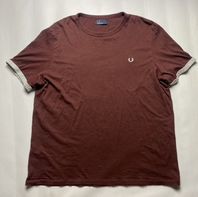 FRED PERRY/ ORYGINALNY bordowy T SHIRT koszulka rozmiar /XXL