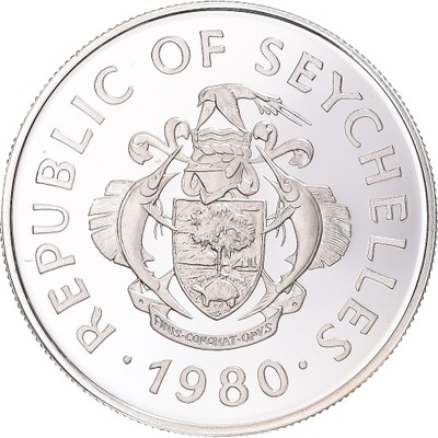 Moneta, Seszele, 50 Rupees, 1980, MS(63), Srebro,