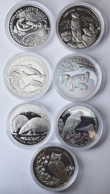 Zestaw monet kolekcjonerskich 20 złotych zwierzęta