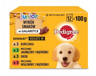 PEDIGREE Junior karma w galarecie dla psa 12x100g