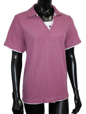 Różowa klasyczna bluzka kołnierzyk L 40