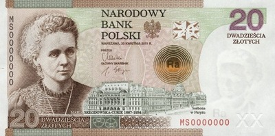 Banknot - 20 złotych 2011 - Maria Skłodowska-Curie