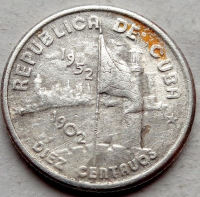 Kuba - 10 Centavos - 1952 - 50. Rocznica Republiki - srebro