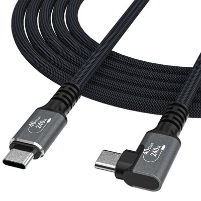 KABEL KĄTOWY USB C THUNDERBOLT 4 PRZEWÓD TYP C 90 STOPNI 240W 8K 2m