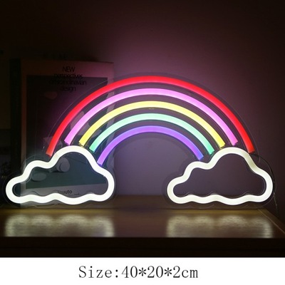 Kolorowa tęcza chmura Neon LED lampka nocna lampa