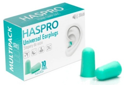 HASPRO Zatyczki do uszu stopery Miętowe 10 par