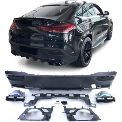 Дифузор накладка mercedes gle c167 купе чорний блиск . фото №1