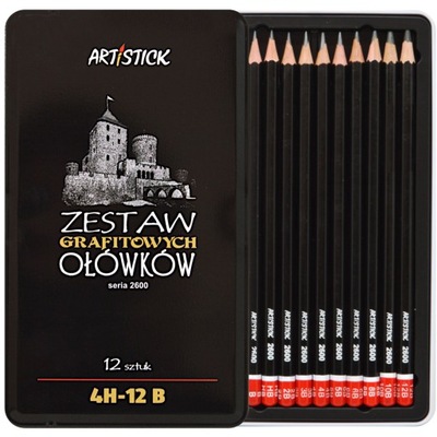 Ołówki zestaw 4h-12B 12 sztuk Artistick OŁÓWEK