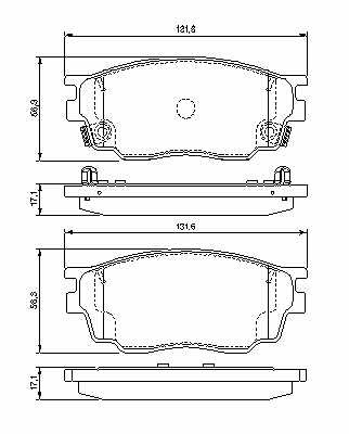 КОЛОДКИ ГАЛЬМІВНИЙ MAZDA 6 02-07 1,8 Z ДАТЧИК.