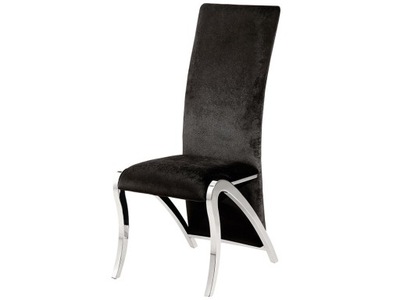Wysokie czarne welurowe krzesło 46x61x107 cm FT171
